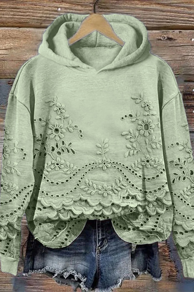 Fiona | Light & Airy Lace-Trimmed Hoodie