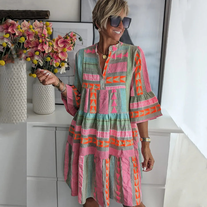 Talia | Boho Tiered Swing Dress