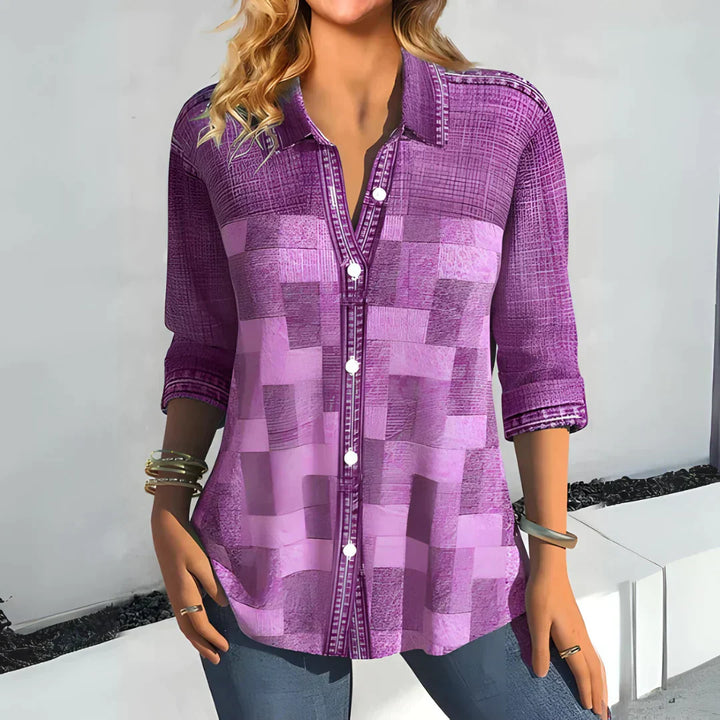 Hazel Classic Checkered Blouse