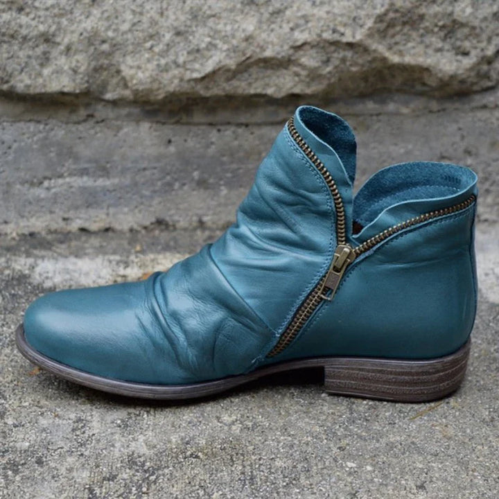 Viannele | Leather Boots with Zipper