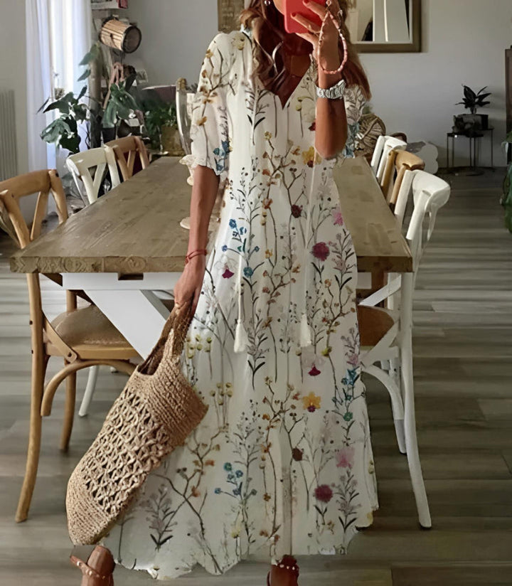 AYLA | BOHO VINTAGE V-NECK DRESS
