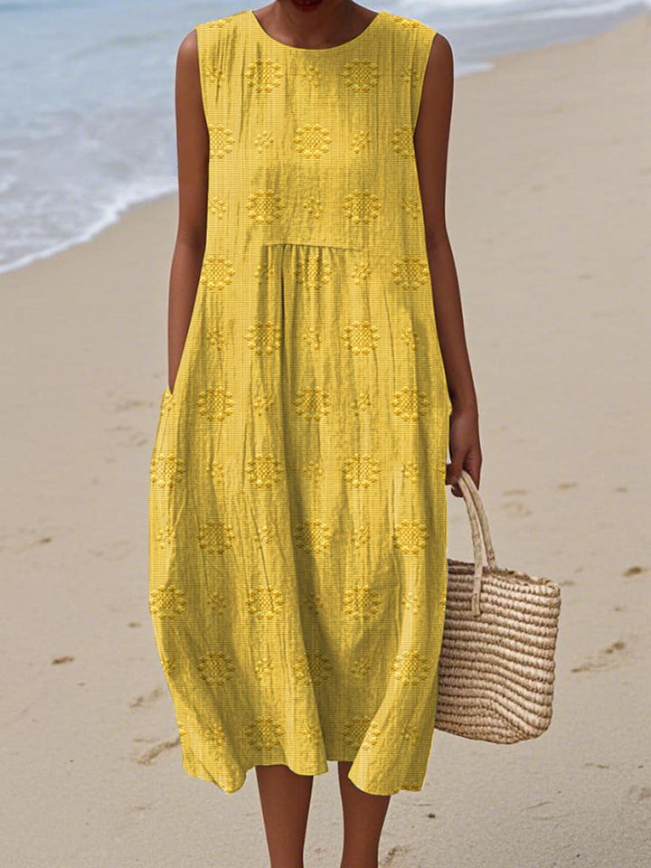Bella | Elegant sleeveless cotton dress with pockets