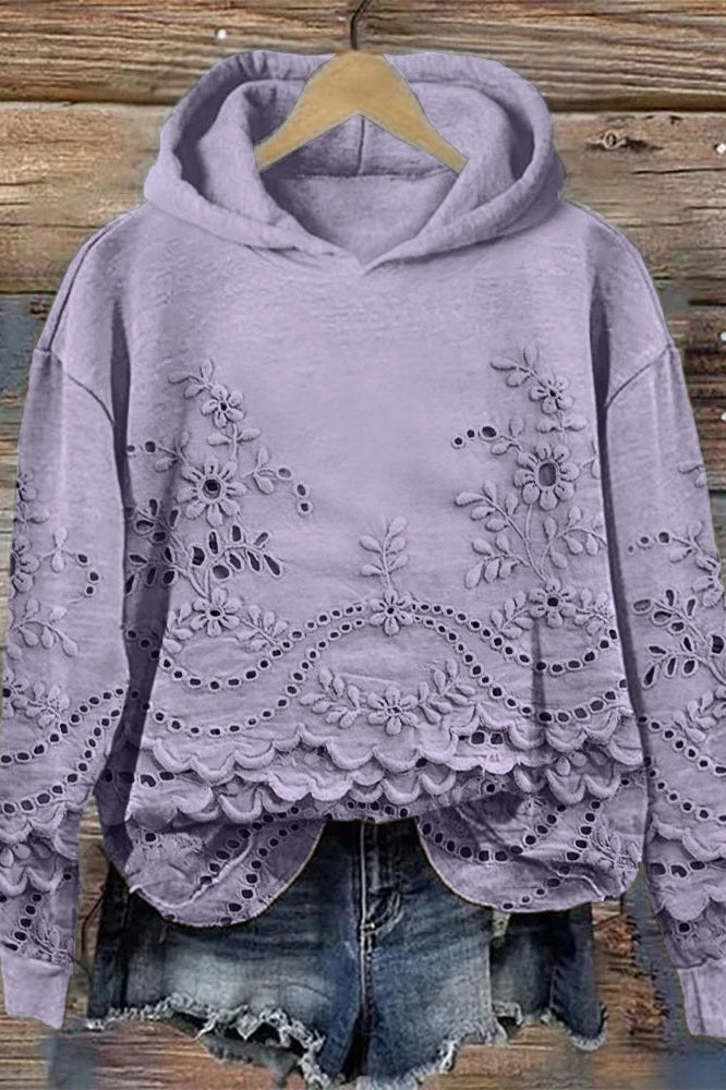 Fiona | Light & Airy Lace-Trimmed Hoodie