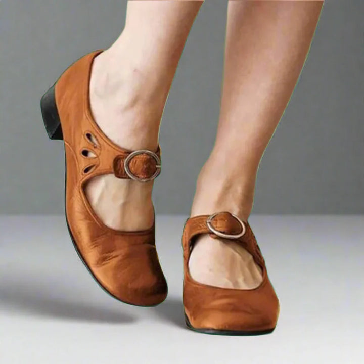 Denisa | Orthopedic Leather Sandals with Comfortable Wedge Sole