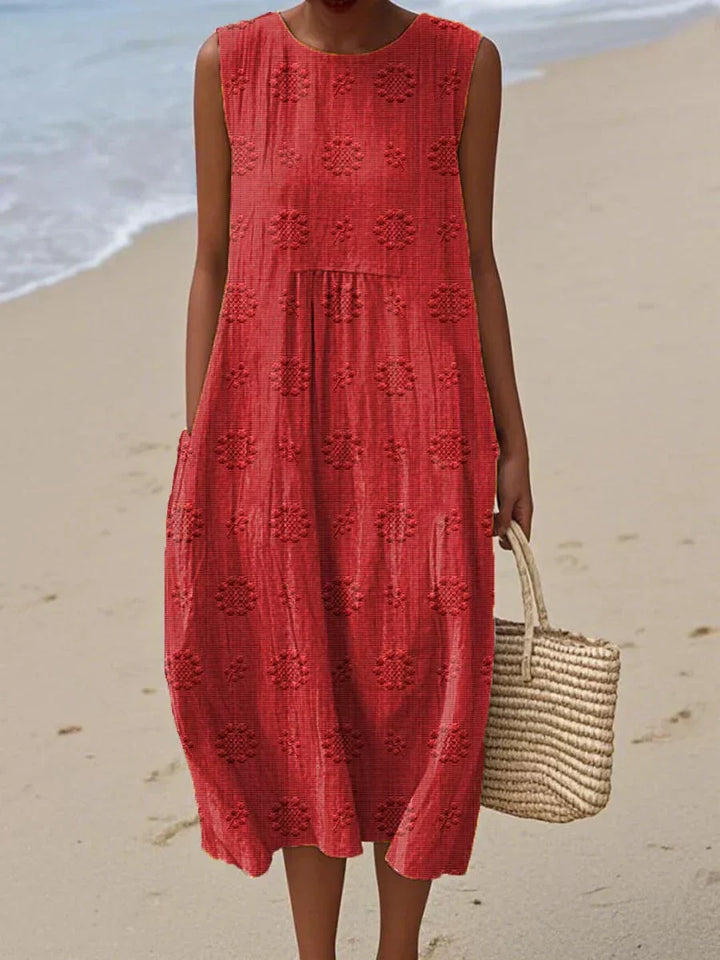 Bella | Elegant sleeveless cotton dress with pockets