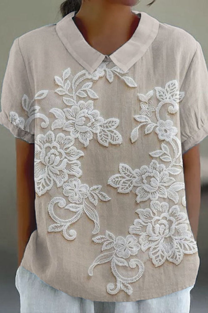 Lily |  Floral Collar Blouse