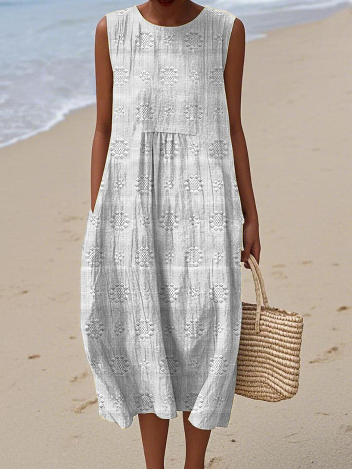 Bella | Elegant sleeveless cotton dress with pockets