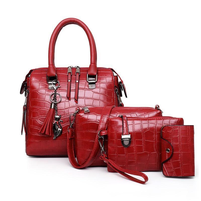 Palmer - 4-Piece Crocodile Pattern Handbag