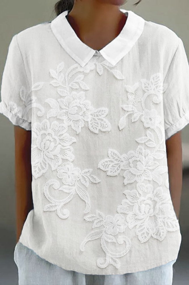 Lily |  Floral Collar Blouse