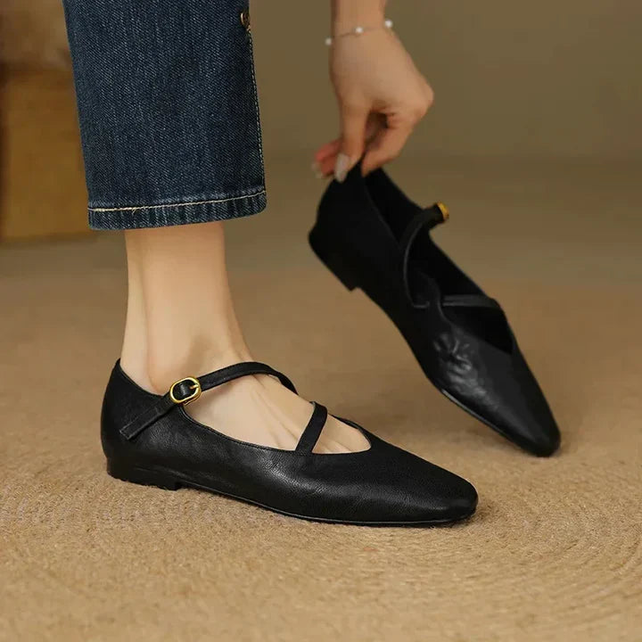 Anitta - Leather Ballet Flats