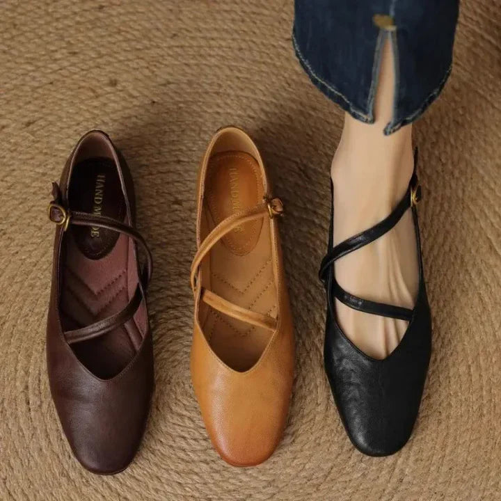 Anitta - Leather Ballet Flats