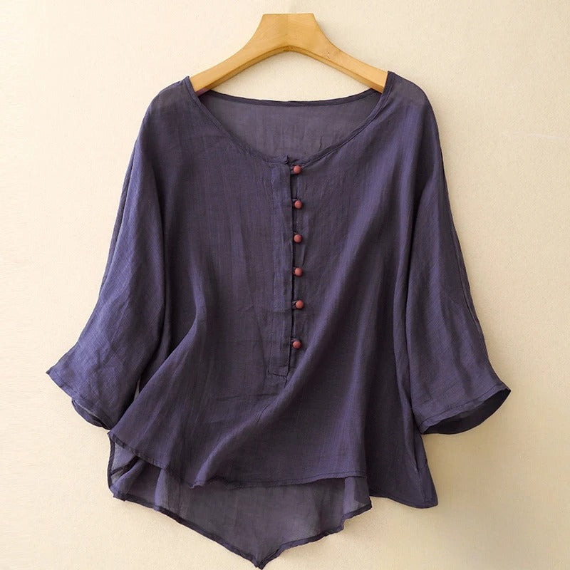 VALERIA LINEN BLOUSE