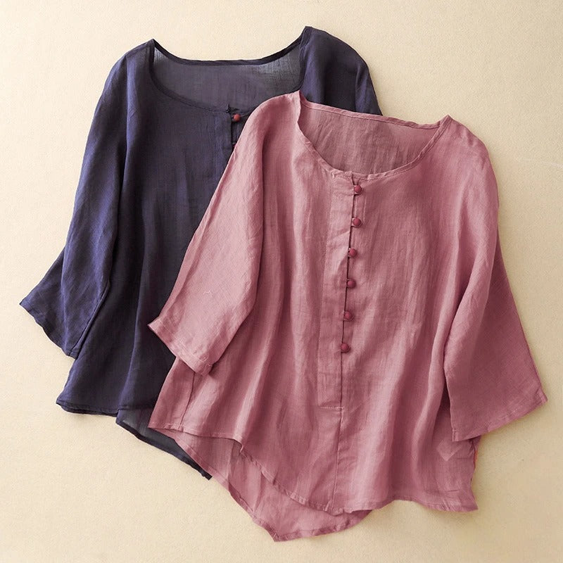 VALERIA LINEN BLOUSE
