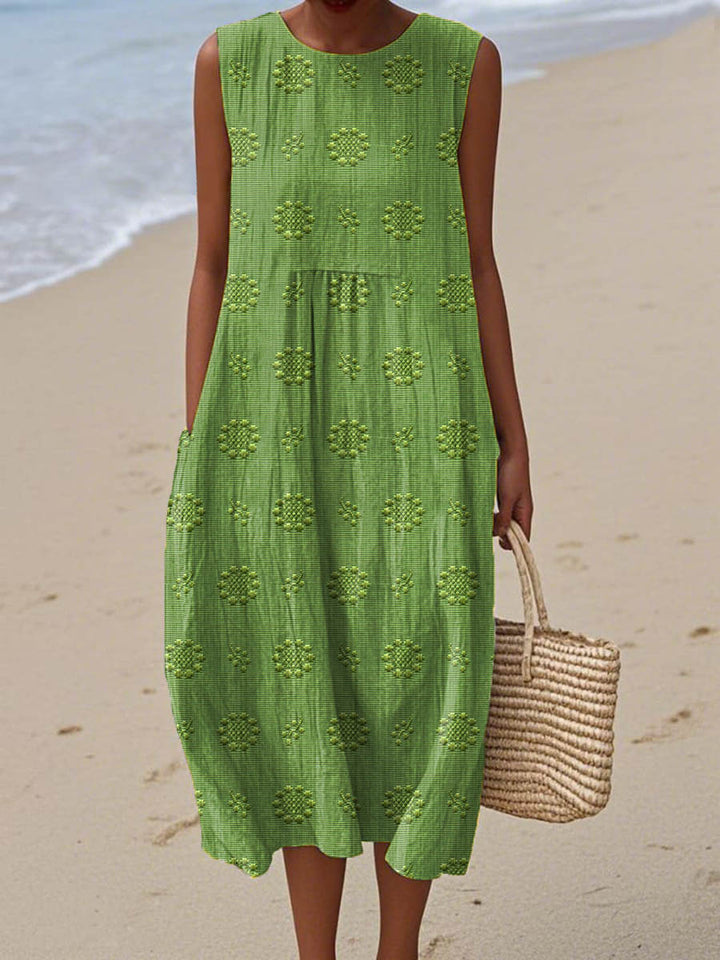Bella | Elegant sleeveless cotton dress with pockets