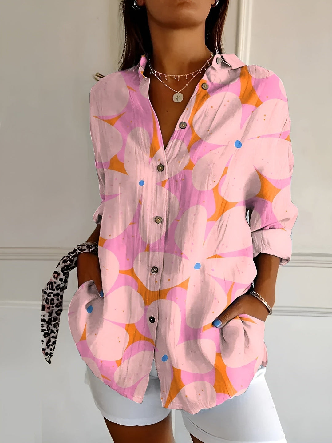 Roseline - Printed Button-Up Shirt