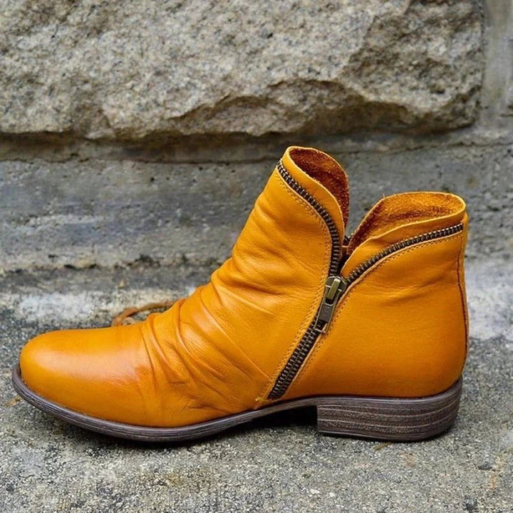 Viannele | Leather Boots with Zipper